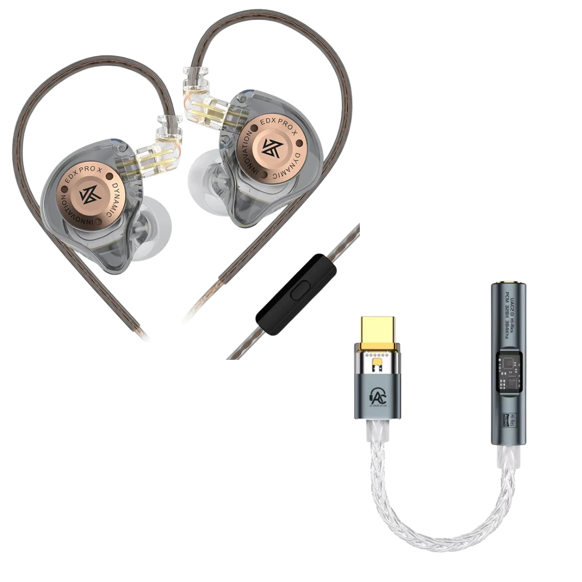 KZ EDX Pro X Wired IEM With Mic & Audiocular Spark DAC
