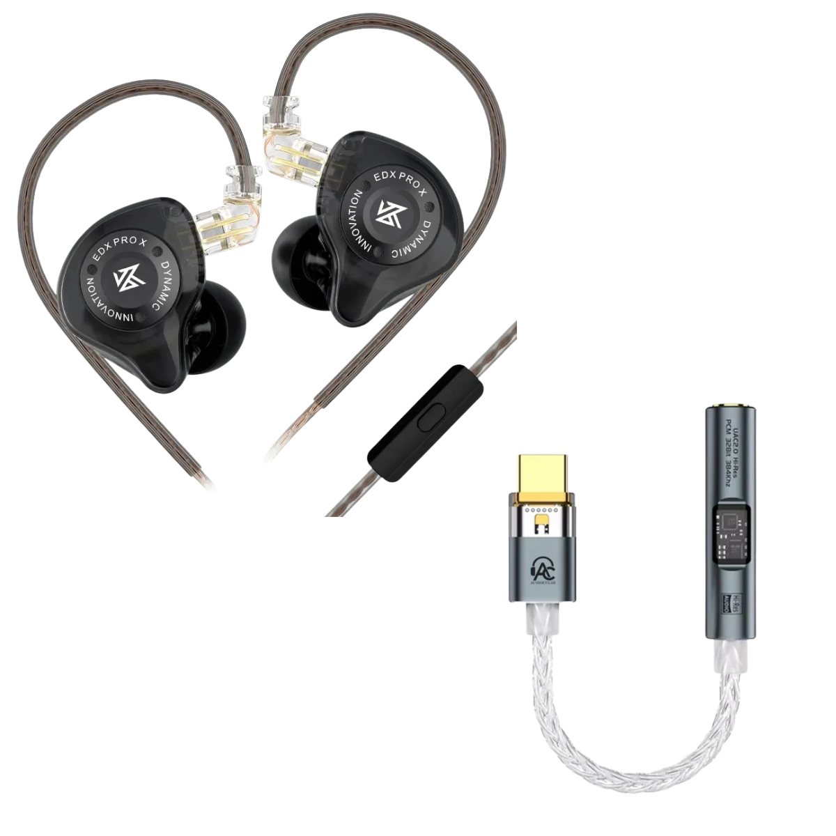 KZ EDX Pro X Wired IEM With Mic & Audiocular Spark DAC