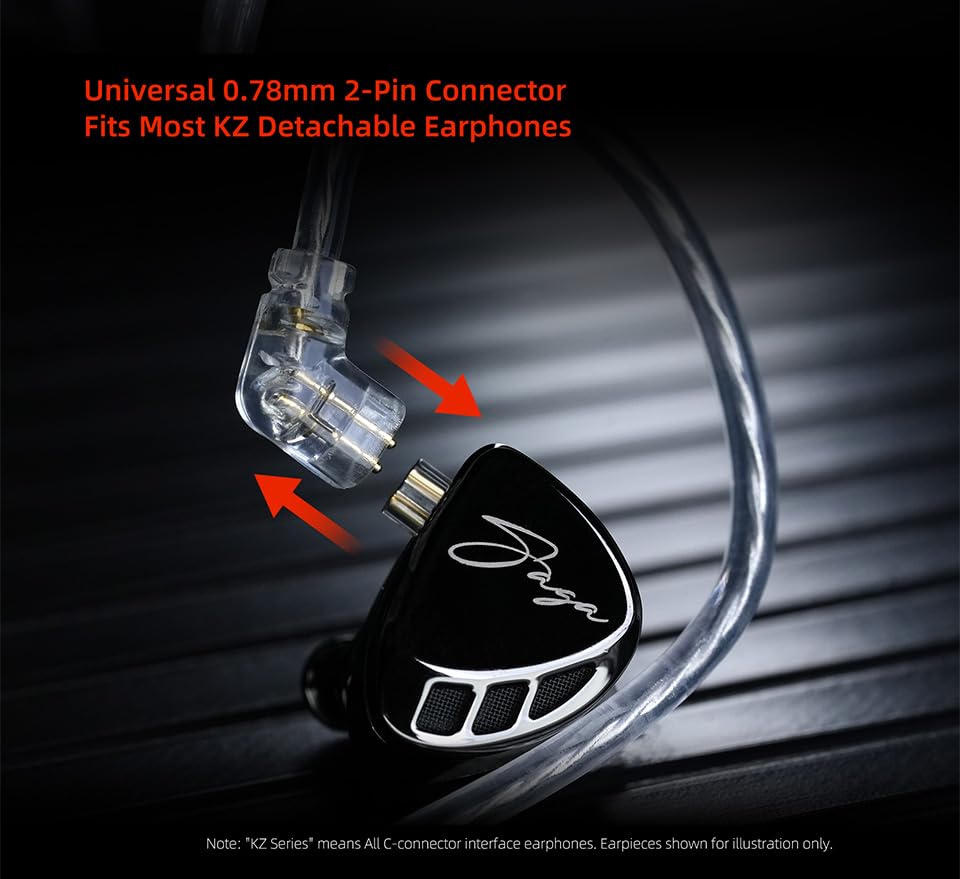 KZ T8 8-Level Tuning Upgrade Cable with Dual Mic for IEMs