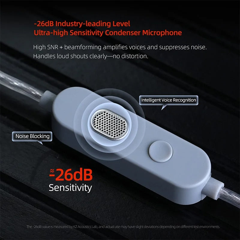 KZ T8 8-Level Tuning Upgrade Cable with Dual Mic for IEMs
