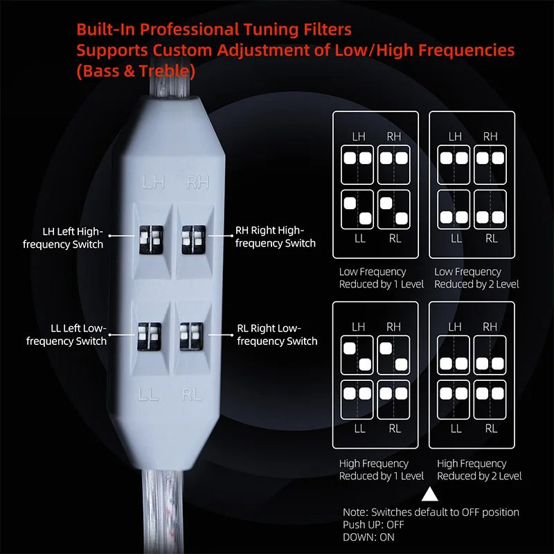 KZ T8 8-Level Tuning Upgrade Cable with Dual Mic for IEMs