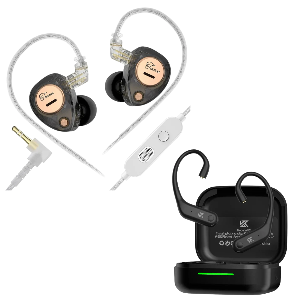 KZ Taurus IEM With Mic & KZ AN01 ANC Enabled True Wireless Adapter