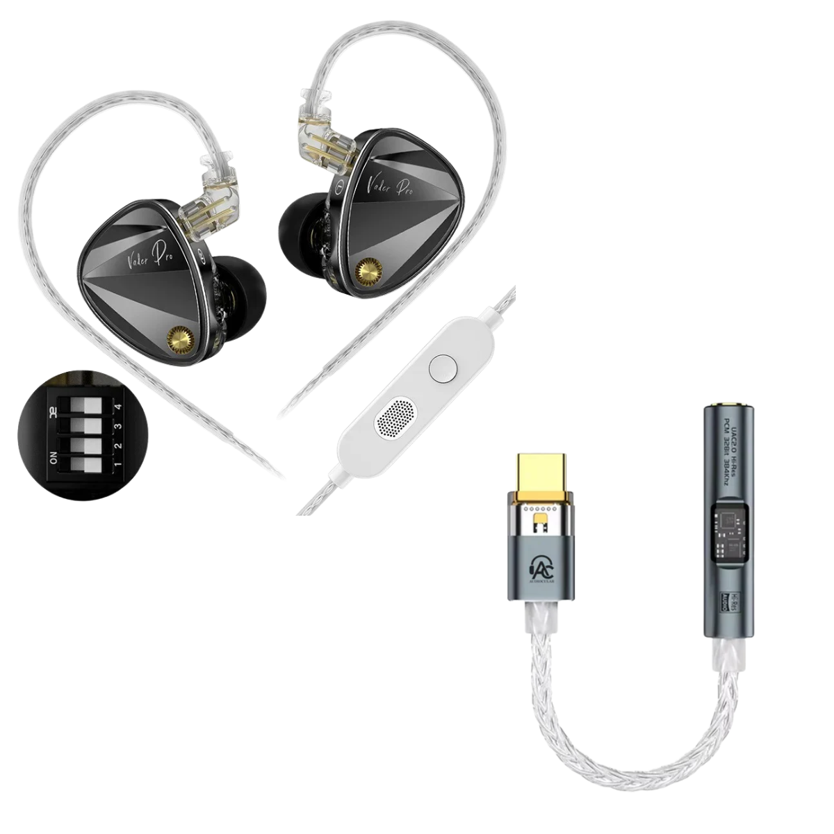 KZ Vader Pro IEM With Mic & Audiocular Spark DAC