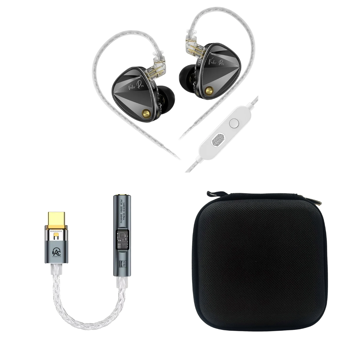 KZ Vader Pro IEM With Mic, Audiocular Spark DAC & EarAudio Carry Case