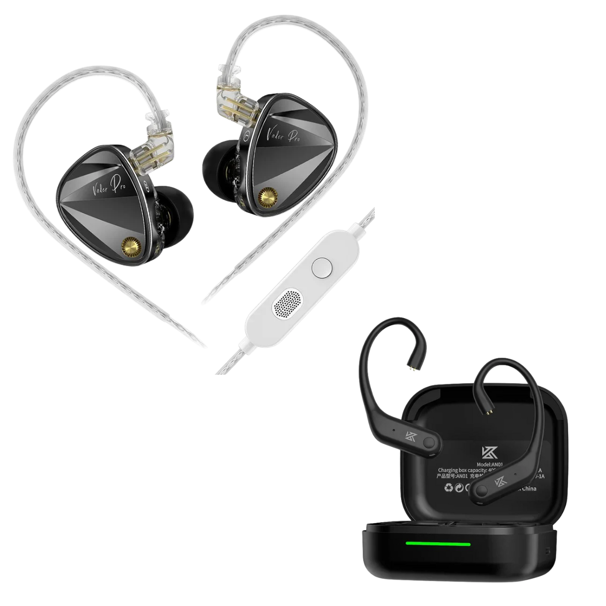 KZ Vader Pro IEM With Mic & KZ AN01 ANC Enabled True Wireless Adapter