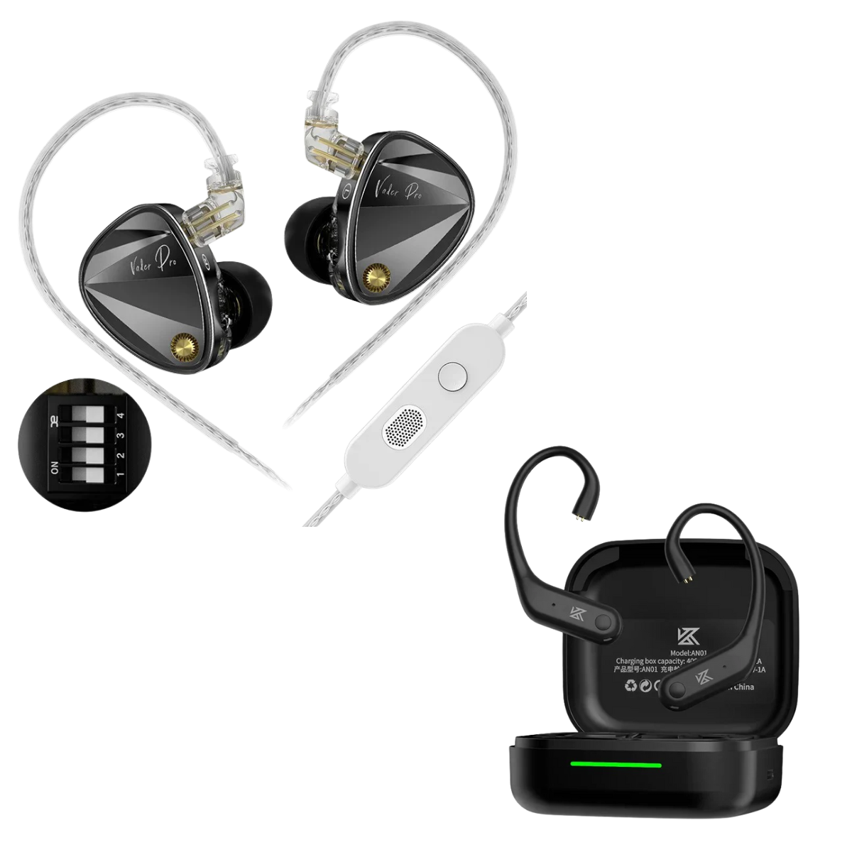 KZ Vader Pro IEM With Mic & KZ AN01 ANC Enabled True Wireless Adapter
