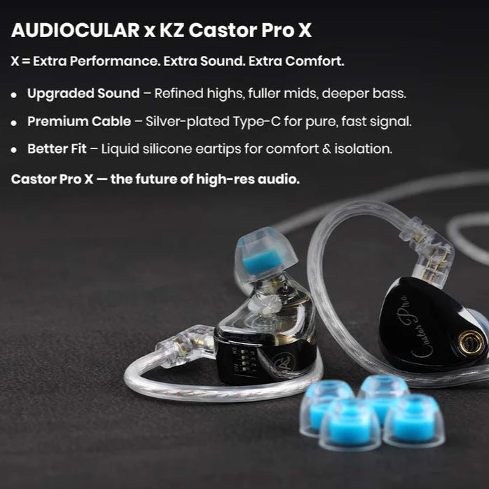 AUDIOCULAR X KZ Castor Pro X Type-C IEM With Mic