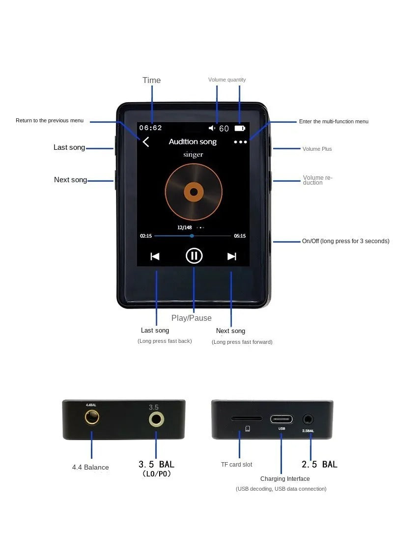 F.AUDIO T3 Hi-Res Balanced Portable Music Player
