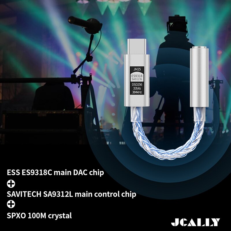 JCALLY JM25 ES9318C Portable DAC Dongle