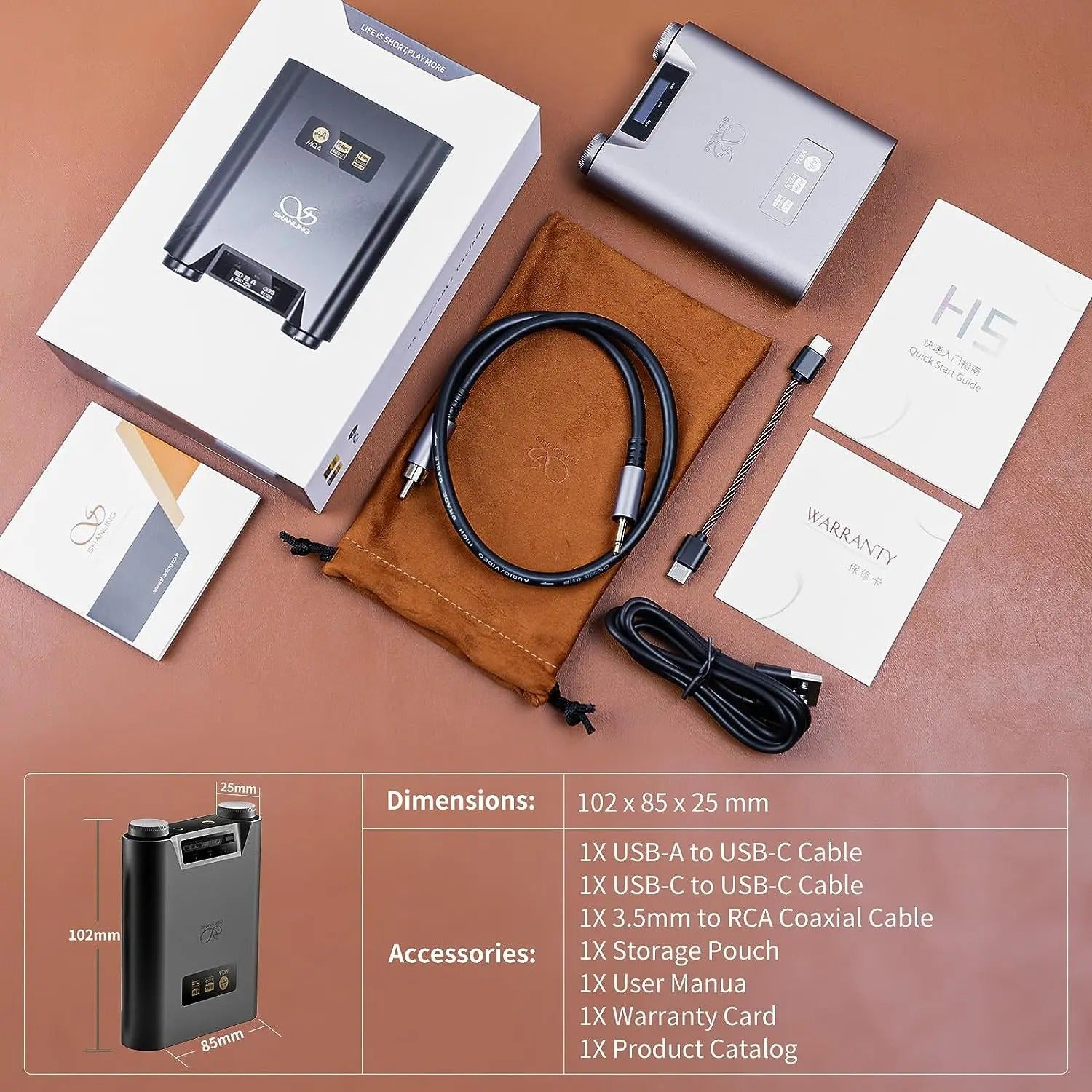 Shanling H5 Balanced Portable USB DAC & AMP - Black