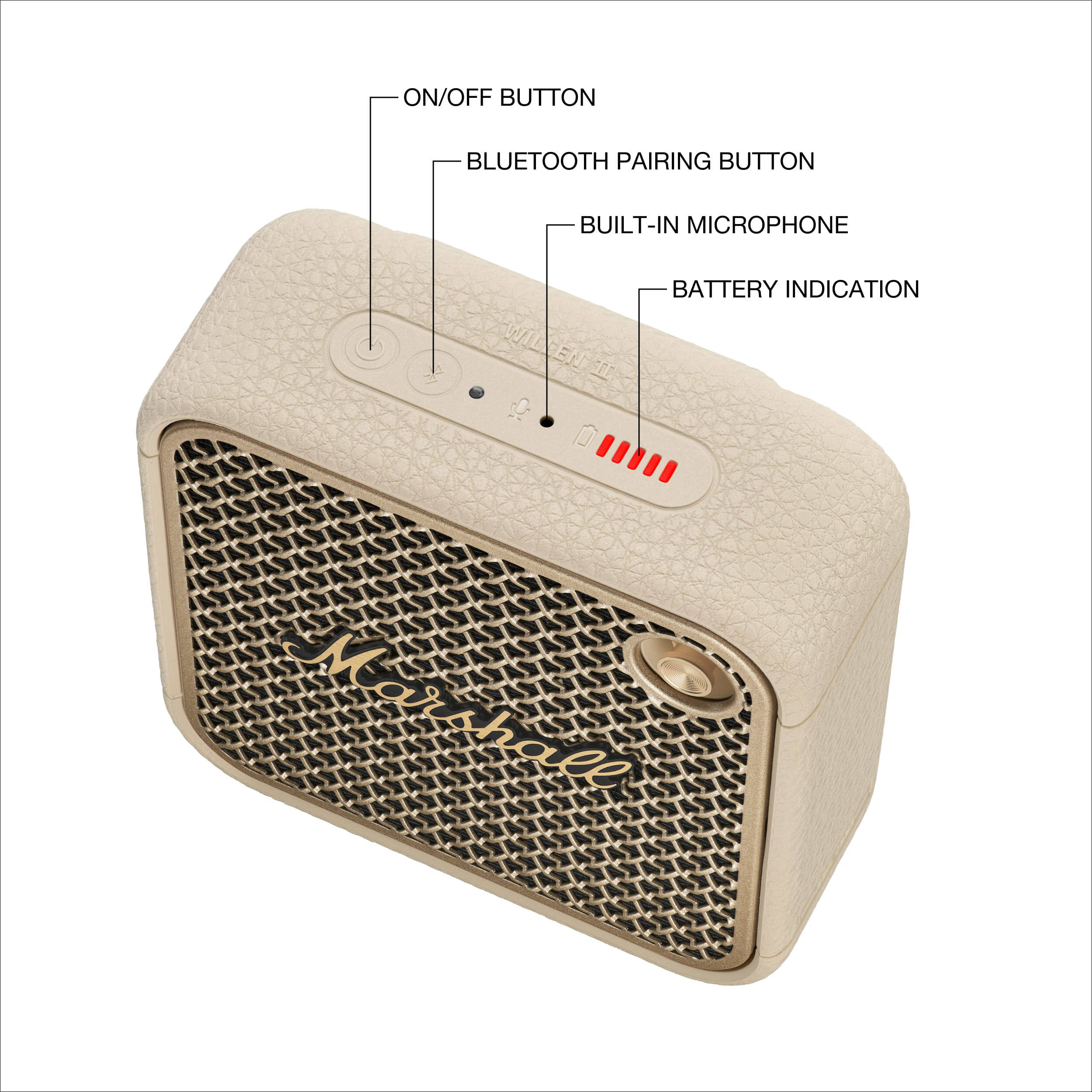 Marshall WILLEN II Portable Bluetooth Speaker Black and Brass