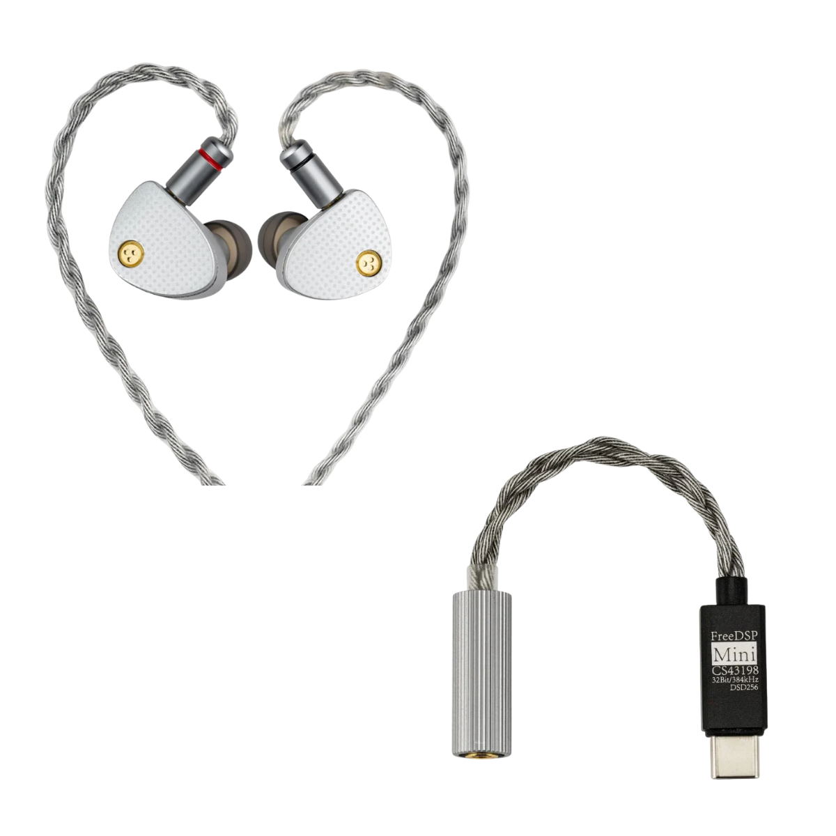 MOONDROP Aria 2 IEM & MOONDROP FreeDSP Mini CS43198 Portable DAC & AMP - 3.5mm