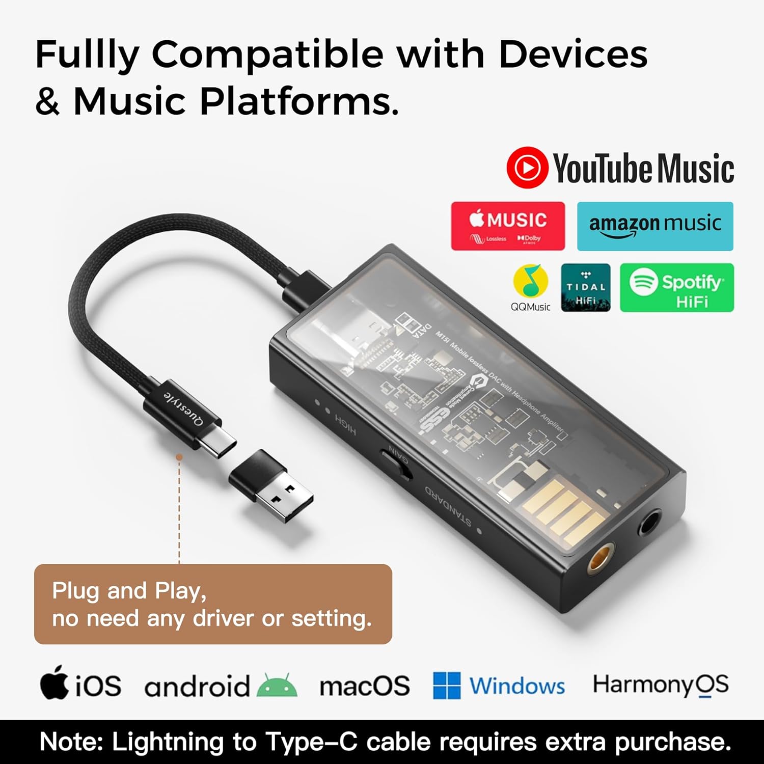 Questyle M15i Hi-Res Lossless Portable DAC & Amp - The Audio Store
