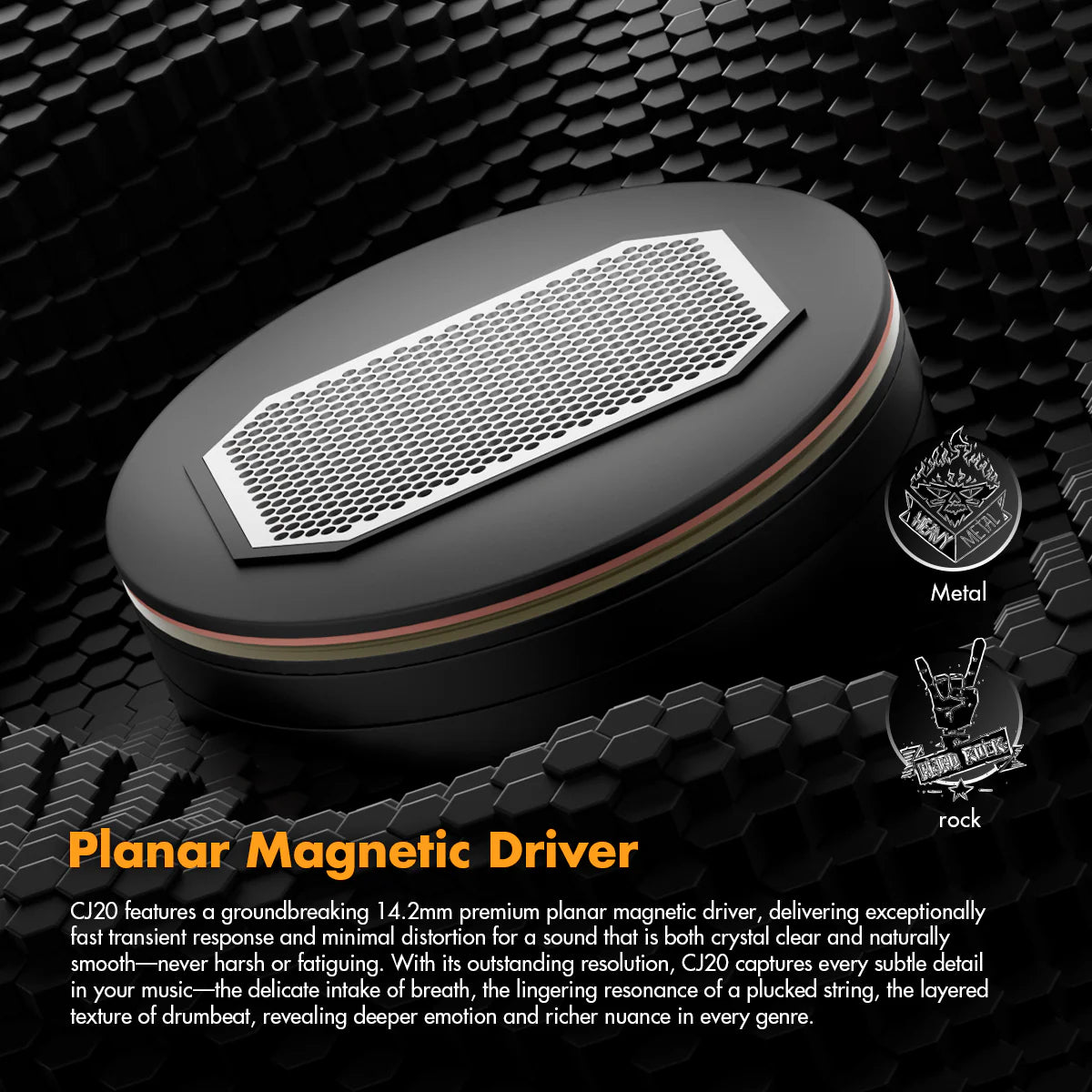 ROSESELSA x AAV CJ20 14.2mm Planar Magnetic Driver IEM