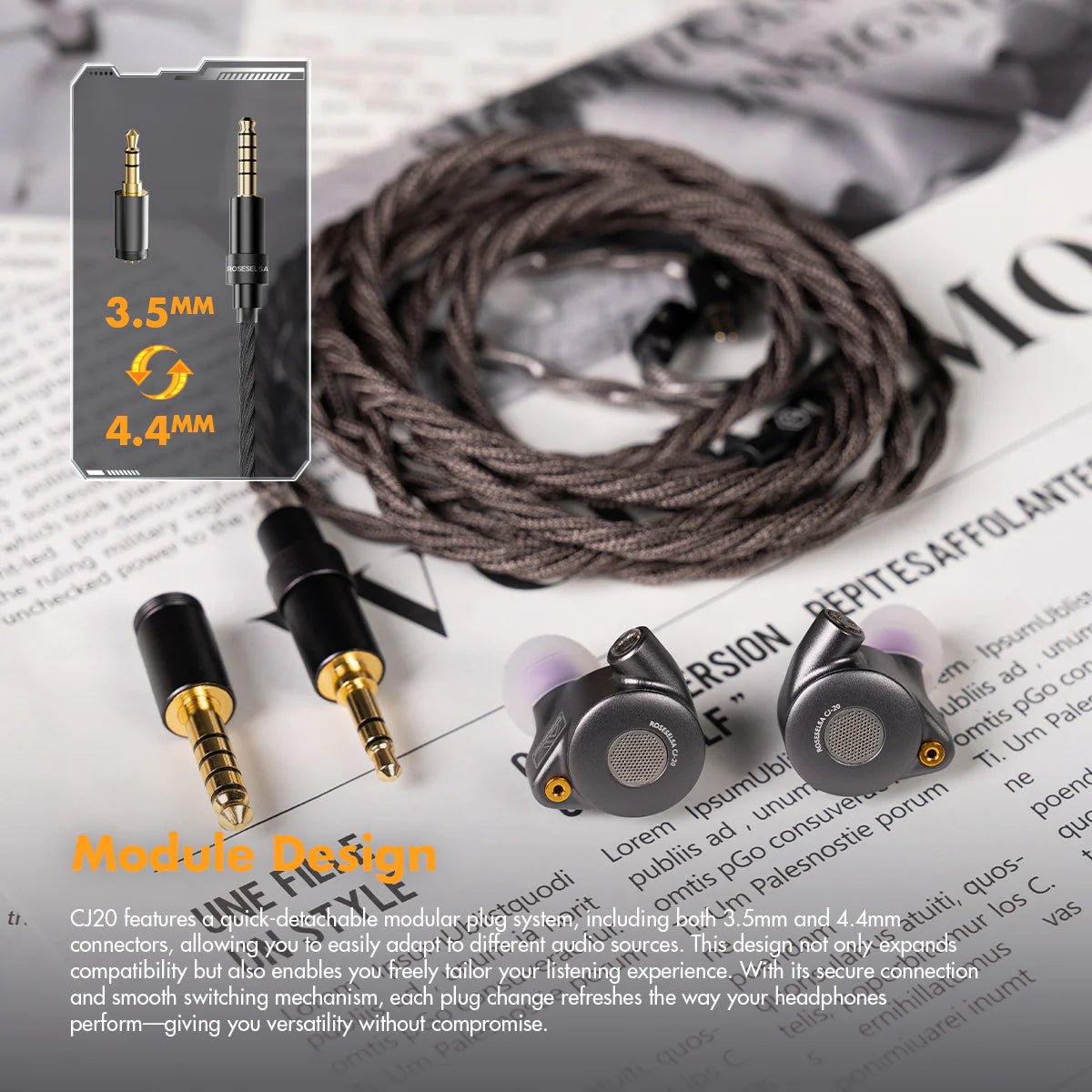 ROSESELSA x AAV CJ20 14.2mm Planar Magnetic Driver IEM