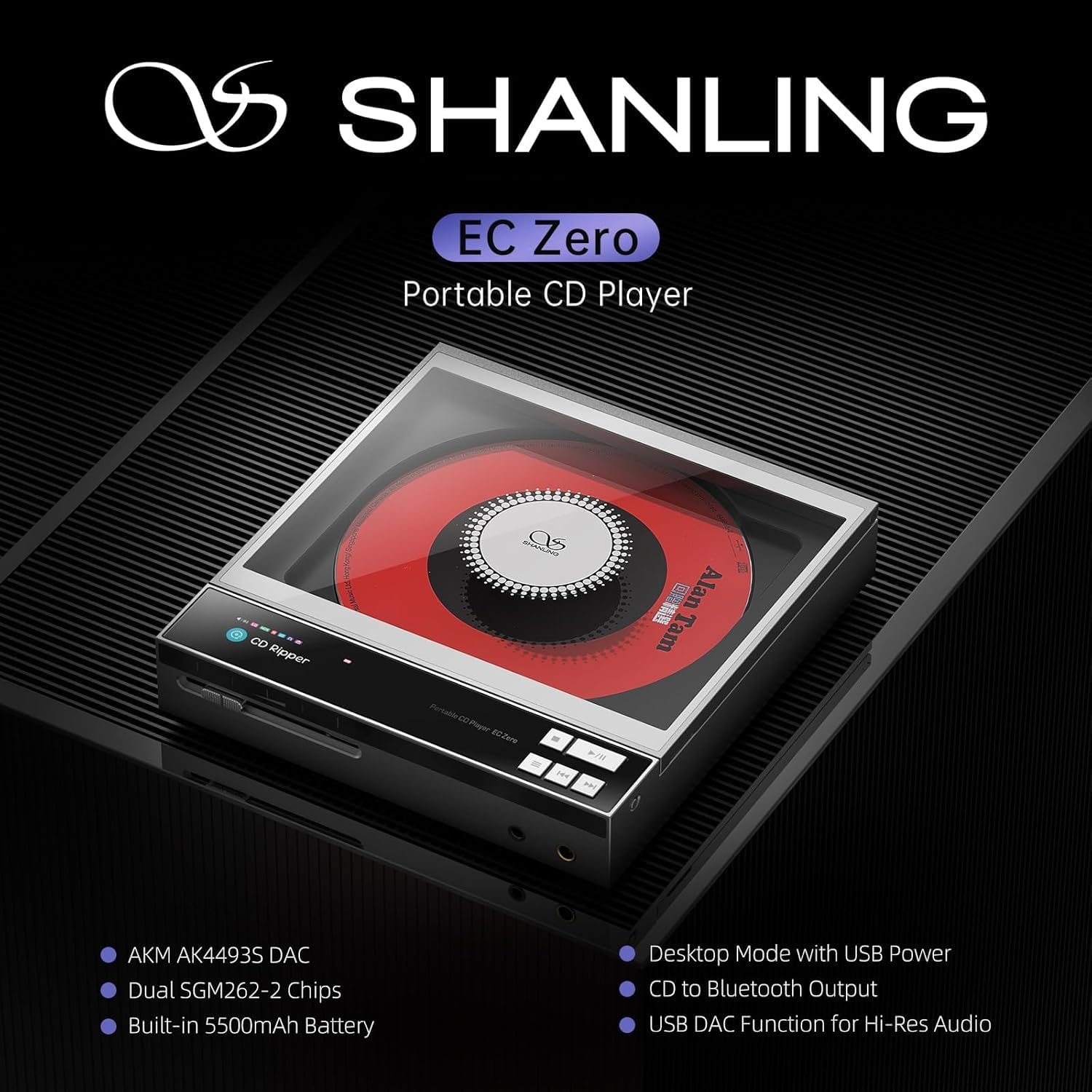 Shanling EC Zero Portable CD Player with AK4493S DAC & Bluetooth