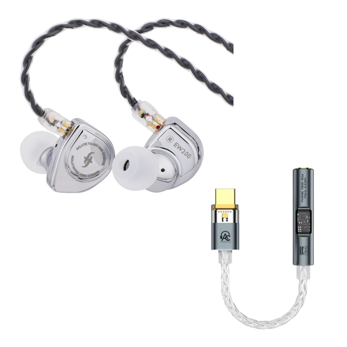 SIMGOT EW200 IEM 3.5mm With Mic & Audiocular Spark DAC