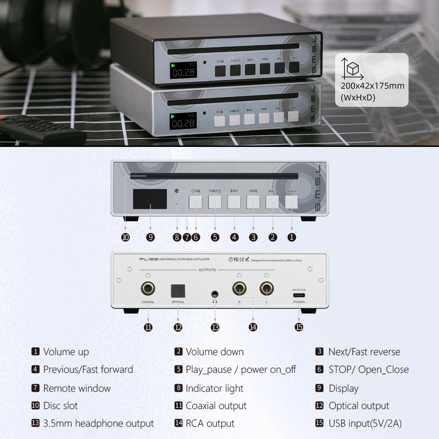 SMSL PL100 CD Player - The Audio Store