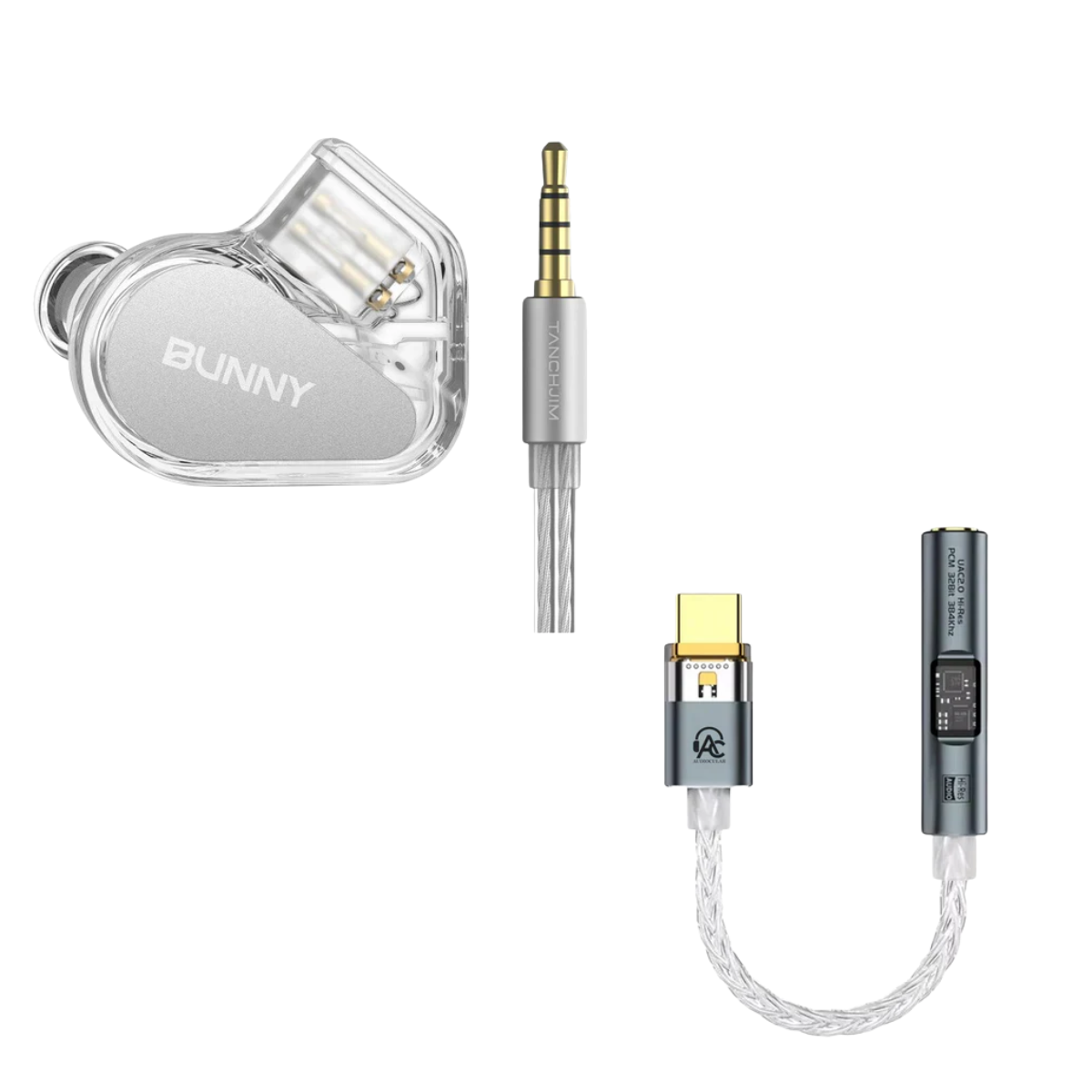 TANCHJIM Bunny IEM With Mic - 3.5mm & Audiocular Spark DAC
