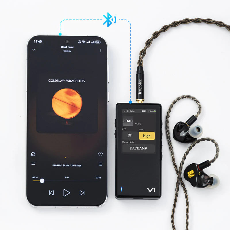 TempoTec Variations V1 Portable Digital Audio Player, Wireless & USB DAC