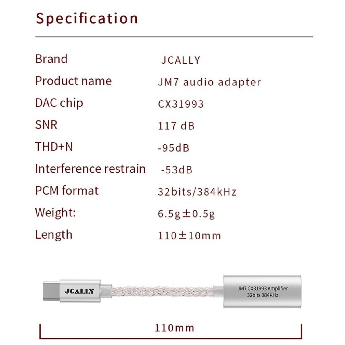 JCALLY JM7 CX31993 Portable DAC Dongle