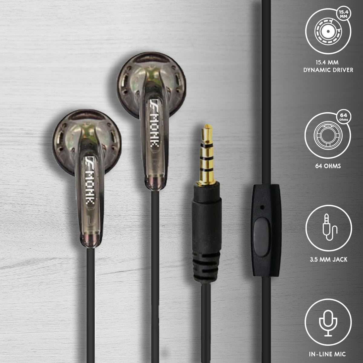 Venture Electronics Monk Plus Wired Earphone With Universal Mic
