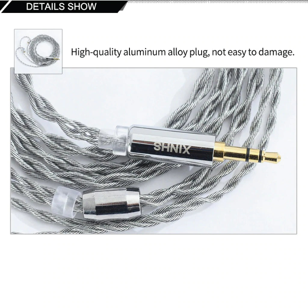 XINHS 4 Core Graphene Alloy Silver Plated Upgrade Cable